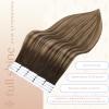 Full Shine Human Hair Tape in Extensions, Color 2 Dark Brown to 3 Chestnut Brown and 27 Honey Blonde, 16 Inch, 50g, 20PCS, Invisible Remy Tape Ins Human Hair Extensions Add Volume view 3