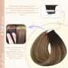 Full Shine Human Hair Tape in Extensions, Color 2 Dark Brown to 3 Chestnut Brown and 27 Honey Blonde, 16 Inch, 50g, 20PCS, Invisible Remy Tape Ins Human Hair Extensions Add Volume view 4