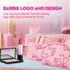 Concept One Barbie 2-Piece Women's Makeup Bag, Two Zipper Travel Cosmetic Zipper Pouch Organizer with Logo, Pink view 3