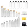 50PCS Empty Clear Plastic Sample Bottles with Aluminium Screw Cap Tiny Jars Cosmetic Container Travel Refillable Bottle 5 ml-500 ml (black lid,100ml) view 4