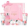 BODY & EARTH Spa Gift Set for Women - Luxurious 5 Pcs Bath and Body Gift Sets with Rose Scent, Spa Gift Box, Bath Set Includes Body Wash, Body Butter, Body Lotion and More, Birthday Gifts for Women view 1