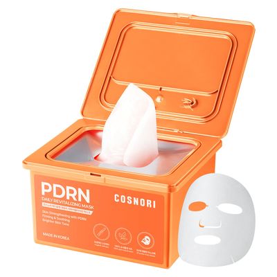 COSNORI PDRN Daily Revitalizing Mask - Skin Strengthening with PDRN, Firming & Soothing, 100% Plant-Based Sheet Mask, 30 Sheets, 11.83 fl.oz