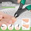 BALUCA Straight Edge Toenail Clippers for Thick Nails & Ingrown Toenails  Heavy Duty Straight Blade Toe Nail Clipper with Long Handle, Toe Nail Cutters for Adults, Seniors, Men and Women -Green view 2