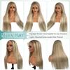 Munx Ombre Lace Front Wig Thick 180% Density 13x6 Lace Front Wigs Real Human Hair Pre Plucked Colored Highlight Glueless Human Hair Wigs HD Transparent Virgin Hair Lace Frontal Wigs 18 Inch view 3