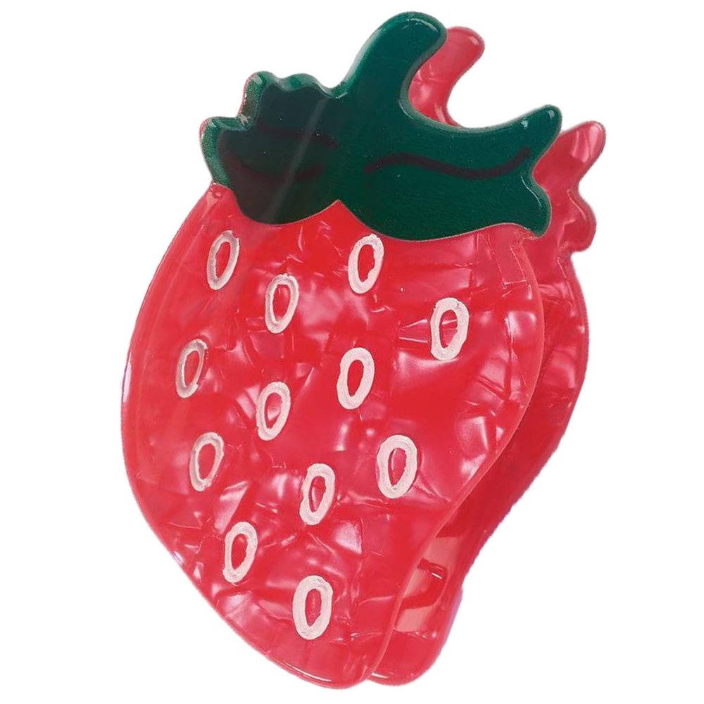 Strawberry Claw Clip,Strawberry Hair Clip,Fruit Shape Hair Claw Clips,Food Hair Jaw Clips,Acrylic Hair Clips for Women,Small Claw Clips for Girls (Strawberry)