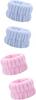 2 Pcs Spa Face Washing Wristbands,Microfiber Wrist Towels Absorbent Facial Elastic Wristbands Makeup Wash Wrist Towels,Reusable Absorbent Stop Water Run Down Arms (Blue,Pink) view 3