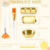 23 Pcs Esthetician Supplies 3 Stainless Steel Gold Mixing Bowls Gold Small Serving Tray 3 Compartment Serving Tray 3 Facial Fan Brushes 3 Face Mask Applicator Brush 12 Facial Sponge Compressed Round view 2