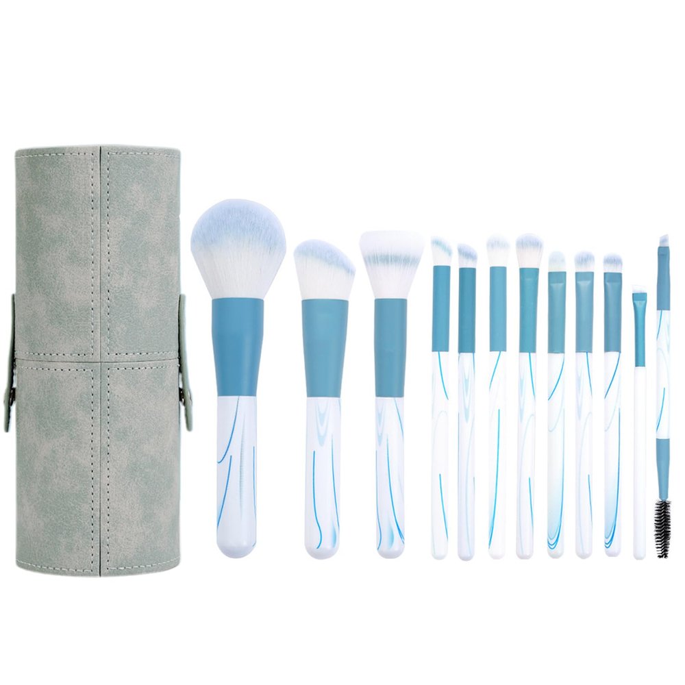 12pcs Makeup Brush Set Soft Hair Concealer Brush Quick-drying Foundation Brush Beauty Tools Kit for Women, Holder Package for Travel Makeup and Women Gifts (12 brushes + brush buckets)