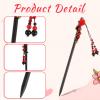 2 Pack Chinese Wooden Hair Sticks Chinese Hair Pins Hair Chopsticks for Women Retro Wooden Hairpins Japanese Classic Hair Chopsticks Handmade Flower Hair Accessories for Women Long Hair view 3