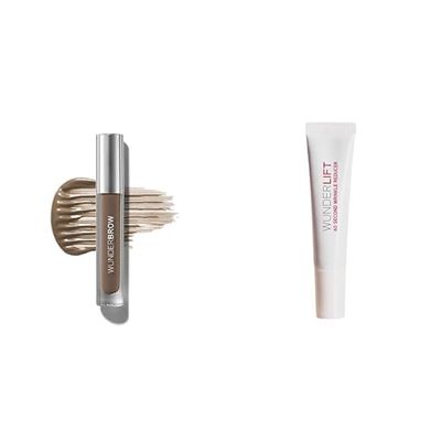 Wunderbrow Waterproof Eyebrow Gel and Wunderlift Wrinkle Reducer Serum, Instantly fills, lifts and refreshes brows and eyes, Shade Brunette, Vegan and Cruelty-Free