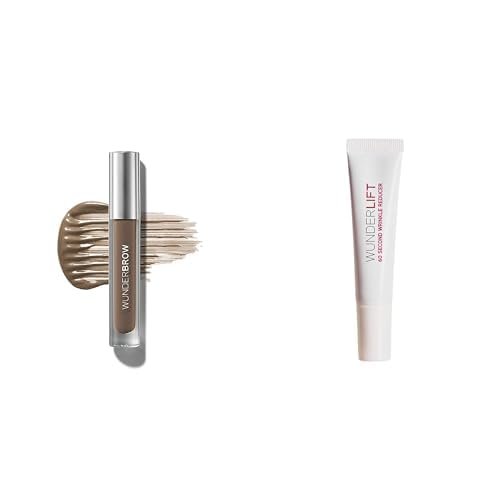 Wunderbrow Waterproof Eyebrow Gel and Wunderlift Wrinkle Reducer Serum, Instantly fills, lifts and refreshes brows and eyes, Shade Brunette, Vegan and Cruelty-Free
