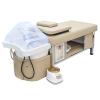 DERMALOGIC Metro Head Spa Bed, U-Shape Water Massage Shampoo Backwash Unit with Cover Pillow, Spa Resort Hair Salon Equipment, Khaki view 1