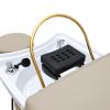 DERMALOGIC Metro Head Spa Bed, U-Shape Water Massage Shampoo Backwash Unit with Cover Pillow, Spa Resort Hair Salon Equipment, Khaki view 3