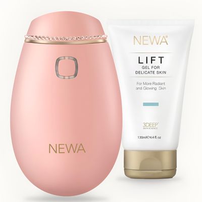 NEWA Wrinkle Reduction Device Skincare Tool for Facial Tightening. Boosts Collagen, Reduces Wrinkles. with 1 Gel Supply (Pink)