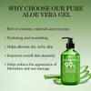 Aloderma 99% Organic Pure Aloe Vera Gel Made within 12 Hours of Harvest, 17.6oz Value Pump, Lightweight Non-Sticky Aloe Vera Gel for Sunburn Relief, Natural, Soothing Aloe Vera for Face & Hair view 2