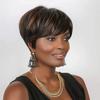 ORAVISTA Short Pixie Cut Wigs Human Hair Mixed Synthetic, Brown Black Salt and Pepper Style for Everyday & Cosplay view 1