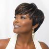 ORAVISTA Short Pixie Cut Wigs Human Hair Mixed Synthetic, Brown Black Salt and Pepper Style for Everyday & Cosplay view 2