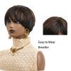 ORAVISTA Short Pixie Cut Wigs Human Hair Mixed Synthetic, Brown Black Salt and Pepper Style for Everyday & Cosplay view 4