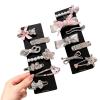 14PCS Silver Hair Pins of Leather Bow Hair Clip Side Clamp With Sparkling Pearls Diamonds Given as Gifts for Girls Women view 1