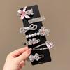14PCS Silver Hair Pins of Leather Bow Hair Clip Side Clamp With Sparkling Pearls Diamonds Given as Gifts for Girls Women view 3