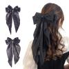 102Pcs Iron Blank French Barrette Hair Clip & Black Hair Ribbon Bow view 4