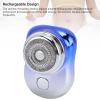 Powerful Portable Miniature Electric Clipper Mini Electric Portable Design, Fast Charging, USB Rechargeable Beard Trimmer for Neat Shaving (Gradient Blue) view 2