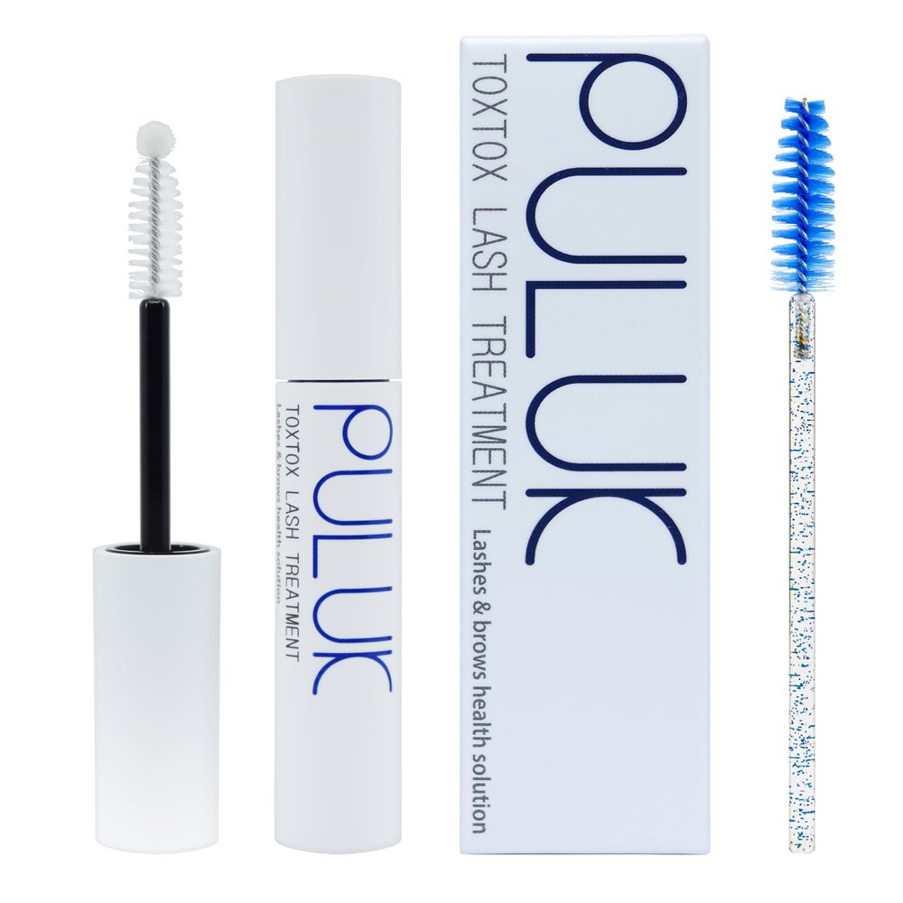 PULUK TOXTOX LASH TREATMENT 10ml & Mascara Wand 1pc, Lashes & Brows Care Solution, Eyelash Enhancing, Eyelash Growth, Keratin Infused Volume Booster by HS International (Suero para Pestaas)