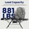3-Section Tattoo Chair, 880 lbs Load Capacity Portable Esthetician Bed Adjustable Professional Salon Massage Bed, Black, with Spa Stool view 4