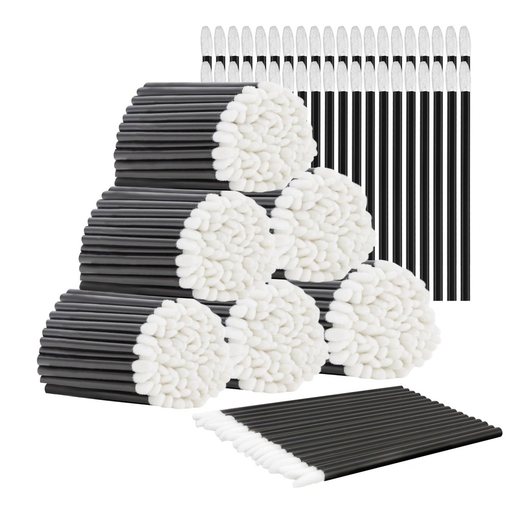 COCIDE 700Pcs Disposable Lip Brush Lip Applicators Makeup Applicators Lipstick Brush Makeup Brushes & Tools Lip Wands Makeup Artist Kit Essentials Beauty Tools (Black, 700Pcs)