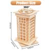 125 Slots Essential Oil Storage Shelf Wood Rotating Essential Oil Bottle Display Rack Wooden Farmhouse Style Essential Oil Stand Holder with Base for Aromatherapy Bottles Organization, Wood Color view 2