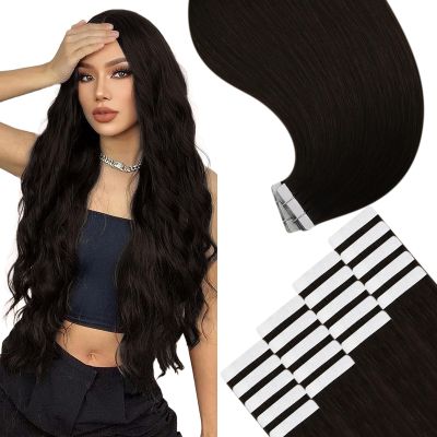 YoungSee 26 Inch Human Hair Tape in Extensions Brown Tape in Hair Extensions Human Hair Dark Brown 20pcs 50g Invisible Tapes Remy Hair Extension Long Straight Hair for Women Add Length