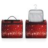 UOYO Hanging Travel Toiletry Bag with 11 Compartments, Christmas Snowflakes Red Background Water-resistant Makeup Cosmetic Bag Travel Organizer for Accessories, Shampoo, Full-size Container, Toiletrie view 3