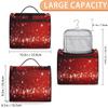 UOYO Hanging Travel Toiletry Bag with 11 Compartments, Christmas Snowflakes Red Background Water-resistant Makeup Cosmetic Bag Travel Organizer for Accessories, Shampoo, Full-size Container, Toiletrie view 4