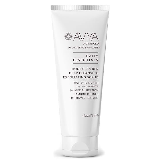 H Honey + Amber Exfoliating Scrub (4 fl oz) - Deep Cleansing with Honey's Antioxidant Power and Bamboo for Refined Texture and Intense Moisturization