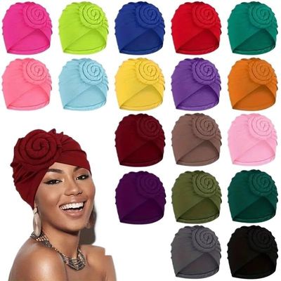 10Pcs/ Pack Color Random Mixed Hair National Headband Women's Hair Ties Solid Color Elastic Elastic Fried Dough Twists Knot Indian Baotou Headband