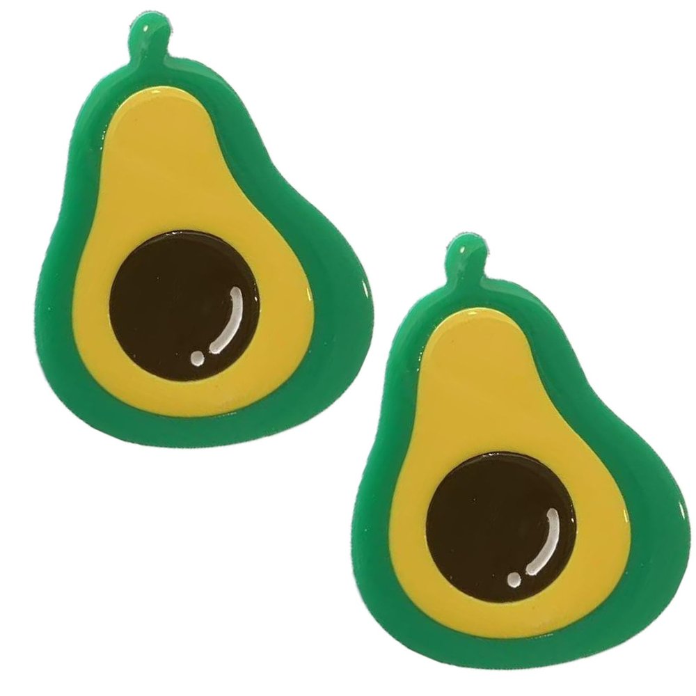 Avocado Hair Clips,Avocado Shape Hairpins, Avocado Hair Duckbill Clip,Fruit Hair Barrettes,Acetate Hair Clips for Girls,Small Hair Clips for Women,Pack of 2 (Avocado)