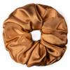 100% Pure Mulberry Silk Scrunchies  Handmade in USA  19 Momme 6A Grade Silk Hair Tie for Women & Girls  Gentle Elastic Ponytail Holder  No-Crease, Prevents Breakage & Frizz  Jumbo (Copper) view 1