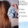 100% Pure Mulberry Silk Scrunchies  Handmade in USA  19 Momme 6A Grade Silk Hair Tie for Women & Girls  Gentle Elastic Ponytail Holder  No-Crease, Prevents Breakage & Frizz  Jumbo (Coronet Blue) view 4