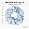 100% Pure Mulberry Silk Scrunchies  Handmade in USA  19 Momme 6A Grade Silk Hair Tie for Women & Girls  Gentle Elastic Ponytail Holder  No-Crease, Prevents Breakage & Frizz  Skinny (Coronet Blue) view 3