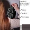 100% Pure Mulberry Silk Scrunchies  Handmade in USA  19 Momme 6A Grade Silk Hair Tie for Women & Girls  Gentle Elastic Ponytail Holder  No-Crease, Prevents Breakage & Frizz  Jumbo (Graphite Gray) view 4