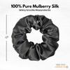 100% Pure Mulberry Silk Scrunchies  Handmade in USA  19 Momme 6A Grade Silk Hair Tie for Women & Girls  Gentle Elastic Ponytail Holder  No-Crease, Prevents Breakage & Frizz  Skinny (Graphite Gray) view 3