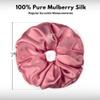 100% Pure Mulberry Silk Scrunchies  Handmade in USA  19 Momme 6A Grade Silk Hair Tie for Women & Girls  Gentle Elastic Ponytail Holder  No-Crease, Prevents Breakage & Frizz  Jumbo (Punch) view 3
