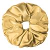 100% Pure Mulberry Silk Scrunchies  Handmade in USA  19 Momme 6A Grade Silk Hair Tie for Women & Girls  Gentle Elastic Ponytail Holder  No-Crease, Prevents Breakage & Frizz  Jumbo (Gold) view 1