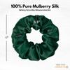 100% Pure Mulberry Silk Scrunchies  Handmade in USA  19 Momme 6A Grade Silk Hair Tie for Women & Girls  Gentle Elastic Ponytail Holder  No-Crease, Prevents Breakage & Frizz  Skinny (Hunter Green) view 3
