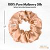 100% Pure Mulberry Silk Scrunchies  Handmade in USA  19 Momme 6A Grade Silk Hair Tie for Women & Girls  Gentle Elastic Ponytail Holder  No-Crease, Prevents Breakage & Frizz  Skinny (peach) view 3