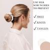 100% Pure Mulberry Silk Scrunchies  Handmade in USA  19 Momme 6A Grade Silk Hair Tie for Women & Girls  Gentle Elastic Ponytail Holder  No-Crease, Prevents Breakage & Frizz  Skinny (Off White) view 4