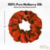 100% Pure Mulberry Silk Scrunchies  Handmade in USA  19 Momme 6A Grade Silk Hair Tie for Women & Girls  Gentle Elastic Ponytail Holder  No-Crease, Prevents Breakage & Frizz  Skinny (red) view 3