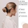 100% Pure Mulberry Silk Scrunchies  Handmade in USA  19 Momme 6A Grade Silk Hair Tie for Women & Girls  Gentle Elastic Ponytail Holder  No-Crease, Prevents Breakage & Frizz  Skinny (Black) view 4