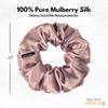 100% Pure Mulberry Silk Scrunchies  Handmade in USA  19 Momme 6A Grade Silk Hair Tie for Women & Girls  Gentle Elastic Ponytail Holder  No-Crease, Prevents Breakage & Frizz  Skinny (Pale Mauve) view 3