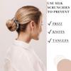100% Pure Mulberry Silk Scrunchies  Handmade in USA  19 Momme 6A Grade Silk Hair Tie for Women & Girls  Gentle Elastic Ponytail Holder  No-Crease, Prevents Breakage & Frizz  Skinny (Pale Mauve) view 4